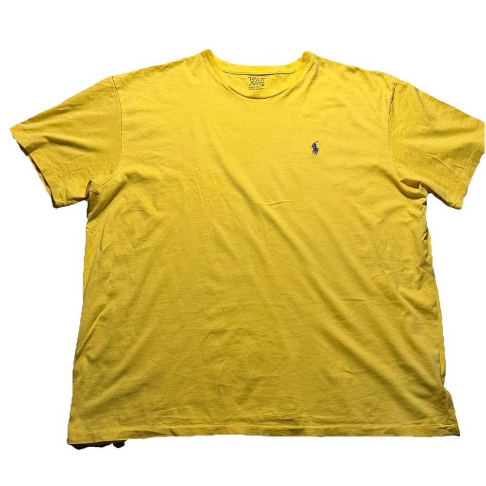 Polo Ralph Lauren T Shirt Mens XL Yellow Classic Pony Logo Short Sleeve Tee